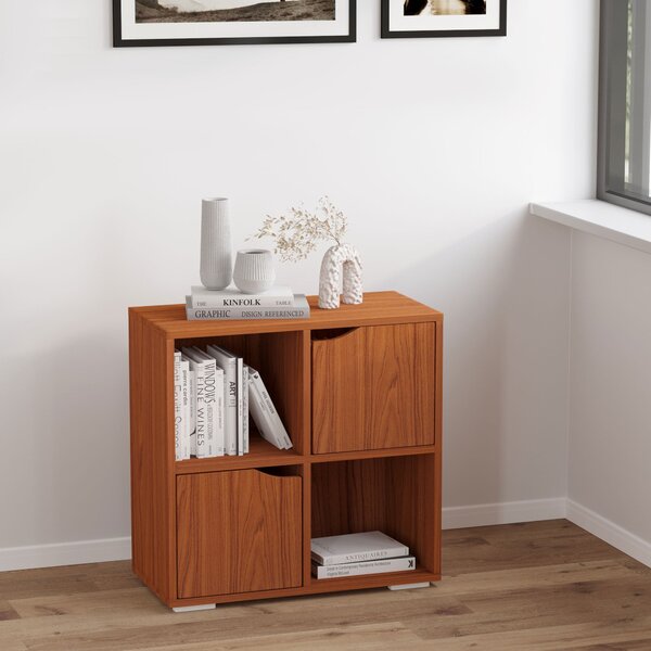 Libreria Mobiletto a 4 Scomparti in Legno 60x29x60 cm