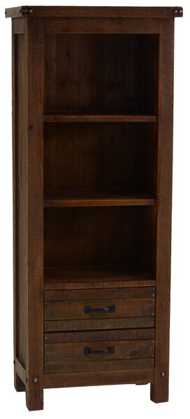Libreria in Legno di Abete e MDF 3 Vani 2 Cassetti Ankara