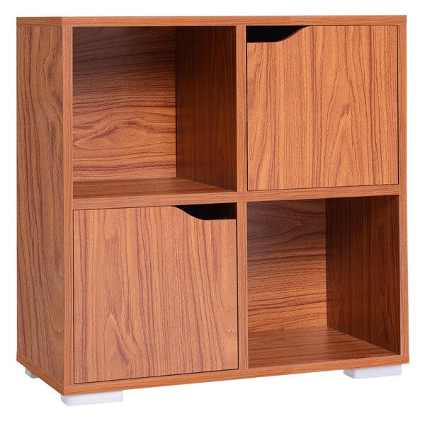 Libreria Mobiletto a 4 Scomparti in Legno 60x29x60 cm
