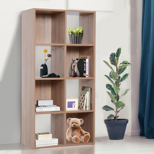 Libreria Scaffale 4 Livelli Legno Naturale 61,5x29,5x122,5 cm