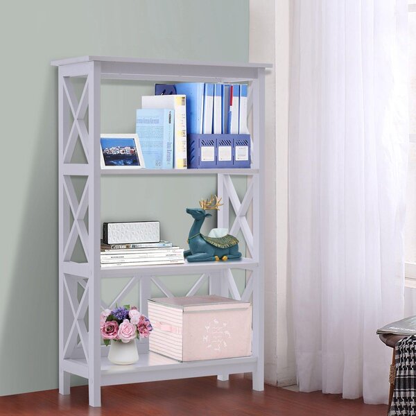 Libreria Scaffale da Parete a 3 Ripiani in Legno Bianco 70x30x113 cm