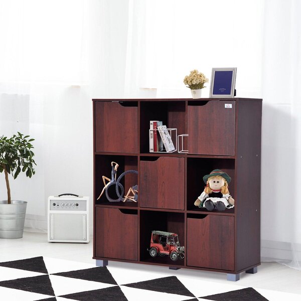Libreria in Legno da Terra con 9 Scompartimenti Marrone 89.5x30x93 cm