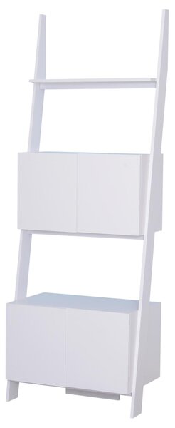 Libreria Scaffale 3 Ripiani 2 Armadietti Design Moderno in Legno Bianco 70x40x195 cm