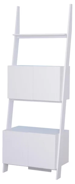 Libreria Scaffale 3 Ripiani 2 Armadietti Design Moderno in Legno Bianco 70x40x195 cm