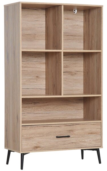 Libreria in Stile Nordico in Legno Truciolato Rovere 68.5x30x120.5 cm