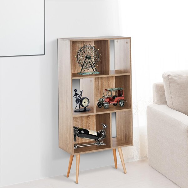 Libreria con Piedini Legno Naturale 60x30x124 cm