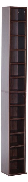 Libreria Mobiletto Colonna da Parete con Mensole in Legno Marrone 21x20x175 cm