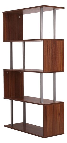 Libreria da Parete in Legno Noce 80x30x145 cm