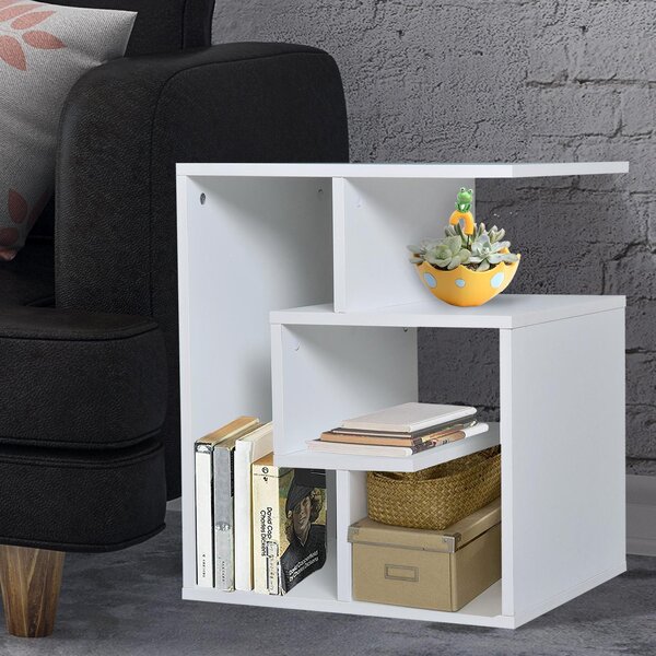 Libreria a 3 livelli in Legno Bianco 45x40x55 cm