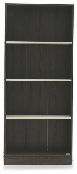 Libreria 4 Ripiani 73x24x170 cm in MDF Soriani Grigio Scuro e Bianco