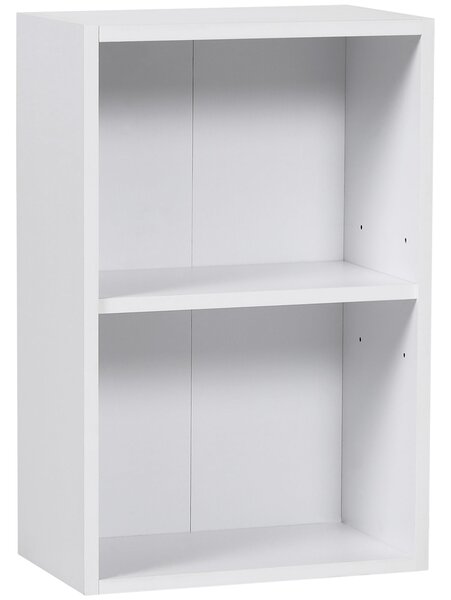 Mobiletto Libreria con Ripiano in Legno Bianco 40x24x61 cm