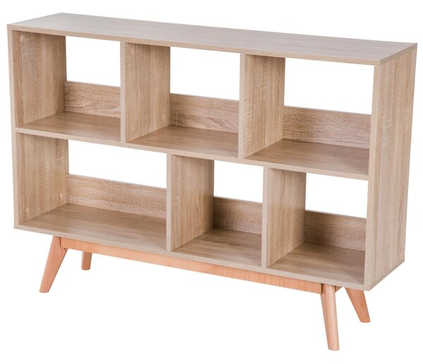 Libreria Mobile Ingresso con Piedini Legno Naturale 120.5x30x85.5 cm