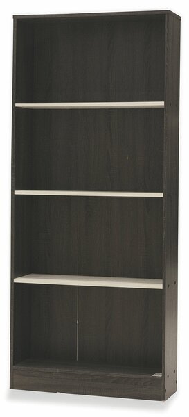 Libreria 4 Ripiani 73x24x170 cm in MDF Soriani Grigio Scuro e Bianco
