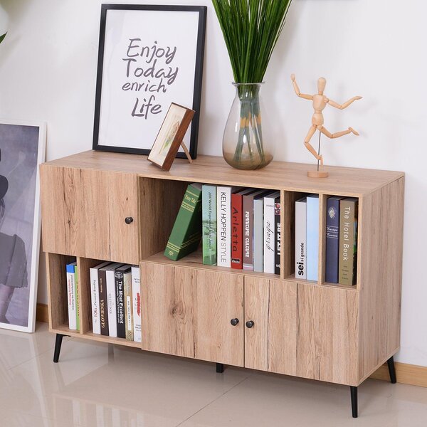 Libreria in Stile Nordico Rovere 120x38.5x74 cm