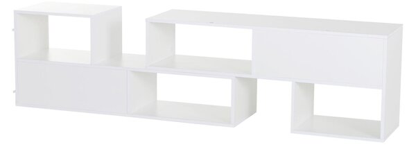 Libreria Salvaspazio per Soggiorno in Legno 120-165 x35x50 cm Bianca