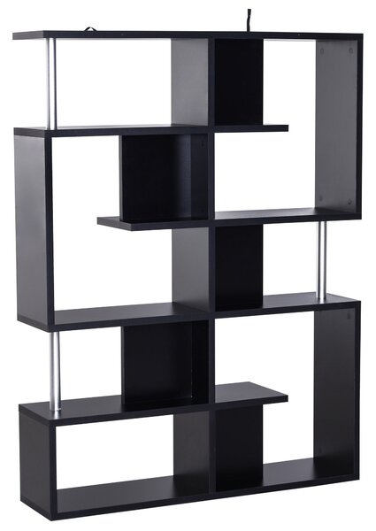 Mobile a Scaffali Libreria 5 Livelli in Legno Nero 120x28.6x160 cm