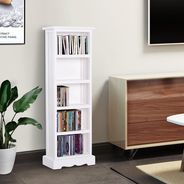 Libreria 5 Ripiani in Legno 30x17x90 cm Bianco