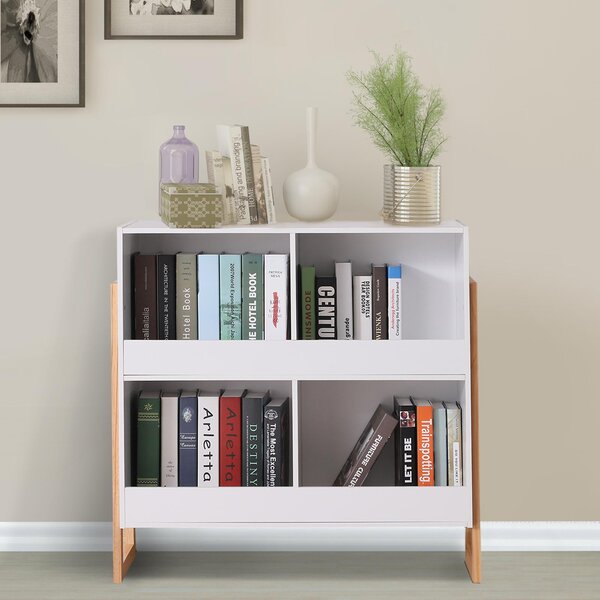 Libreria a Cubo Design Moderno Legno Bianco 86x34x82.5 cm