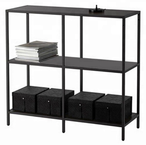 Libreria Scaffale in Metallo 3 Ripiani Nero 100x36x94,5 cm