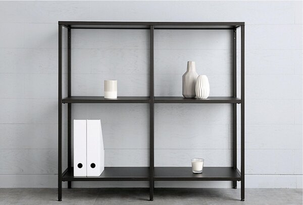 Libreria Scaffale in Metallo 3 Ripiani Nero 100x36x94,5 cm