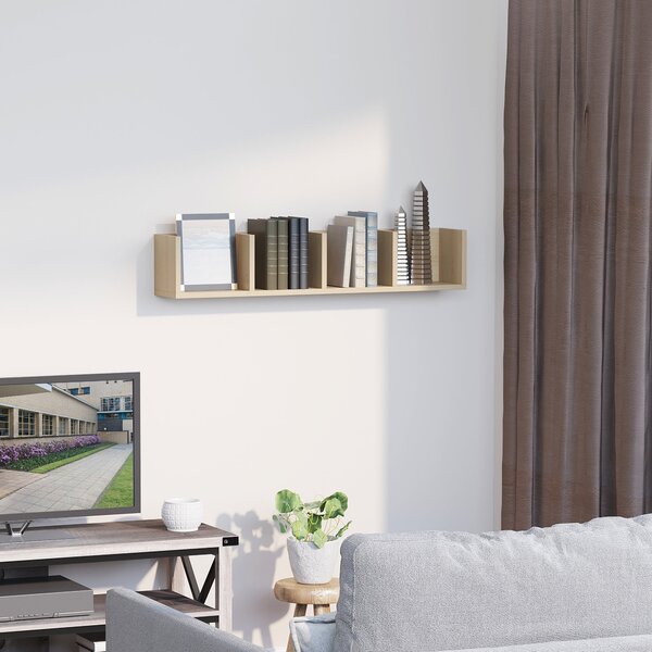 Mensola Scaffale Libreria Porta CD in Legno 95x17x16.5 cm
