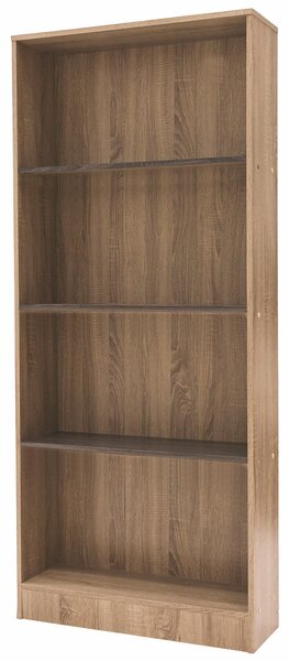 Libreria 4 Ripiani 73x24x170 cm in MDF Soriani Marrone Chiaro e Scuro