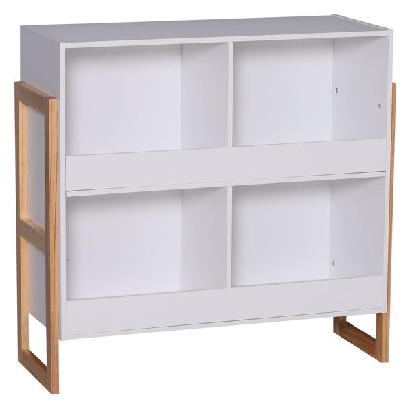 Libreria a Cubo Design Moderno Legno Bianco 86x34x82.5 cm
