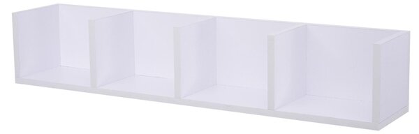 Mensola Scaffale Libreria Porta CD in Legno 95x17x18 cm Bianca