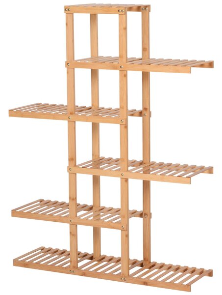 Libreria Scaffale 6 Ripiani 98x28x132 cm in Bambù Naturale