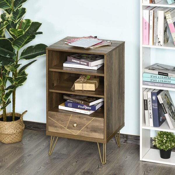 Scaffale Libreria 3 Ripiani 1 Cassetto 48x39x87,2 cm in Truciolare Marrone