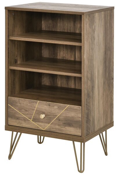 Scaffale Libreria 3 Ripiani 1 Cassetto 48x39x87,2 cm in Truciolare Marrone