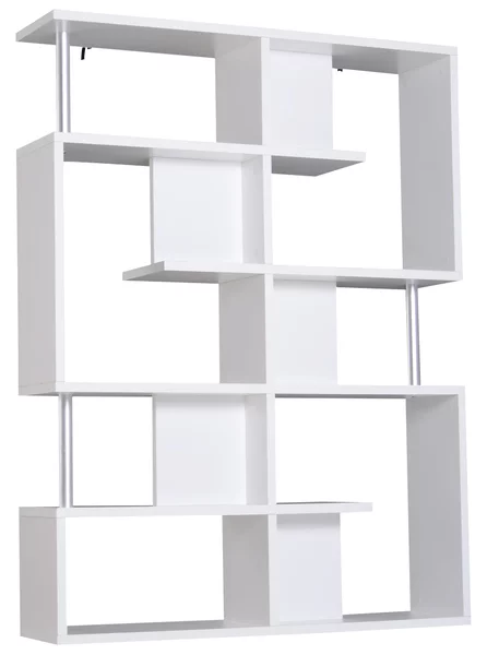 Mobile a Scaffali Libreria 5 Livelli in Legno Bianco 120x28.6x160 cm