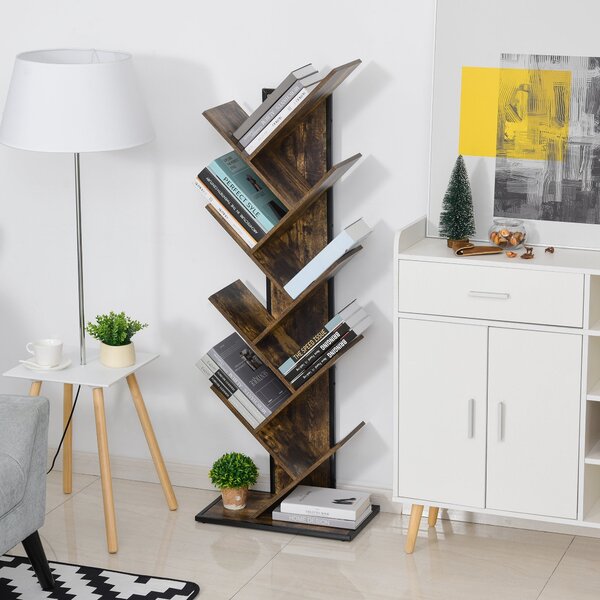 Libreria ad Albero 50x28x142 cm 10 Ripiani Marrone