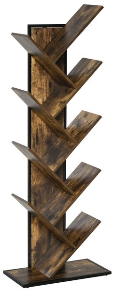 Libreria ad Albero 50x28x142 cm 10 Ripiani Marrone