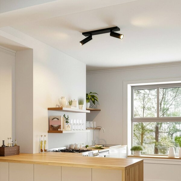 Arcchio Faretto da soffitto Brinja Slim, nero, a 2 luci GU10 MR11 Slim Arcchio, dimmerabile, Nero, Corridoio, Alluminio, Moderno, Faretto
