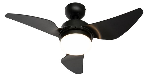 Ventilatore da soffitto nero 86,7 cm con LED dimmerabile con telecomando - Yuki