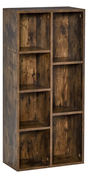 Libreria 5 Ripiani 7 Cubi 50x24x106 cm in MDF Marrone Rustico