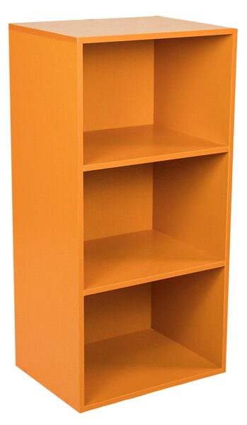 Libreria Modulare 3 Ripiani 40x29,5x80 cm in Pannello Truciolare Arancione