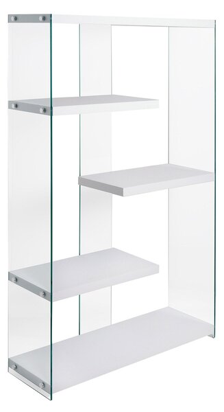 Libreria in Vetro 91,5x30x160 cm Bianco