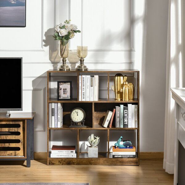 Libreria 3 Ripiani 8 Vani 97,5x30x100 cm in MDF Marrone Rustico