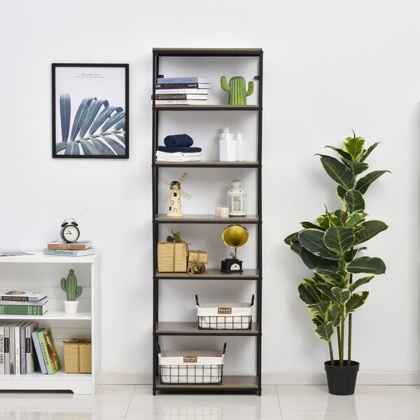 Libreria 7 Ripiani 60x29,5x189 cm in Metallo e Legno