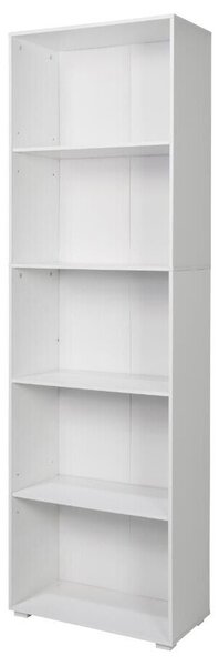 Libreria 5 Ripiani 60x30x195 cm in MDF Bianco