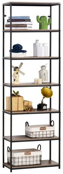 Libreria 7 Ripiani 60x29,5x189 cm in Metallo e Legno