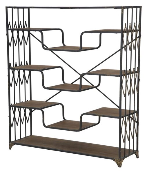 Liberia Elevator Big 122x38x141 cm in Ferro e Legno di Abete Nero e Marrone