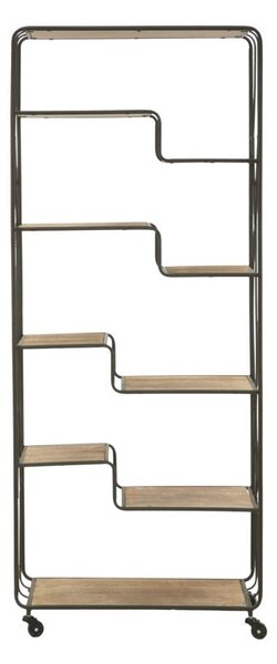 Libreria Industry 75x40x182 cm in Ferro e MDF