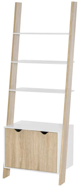 Libreria 4 Ripiani 2 Ante 60x40x171 cm in Legno Truciolare Rovere e Bianco