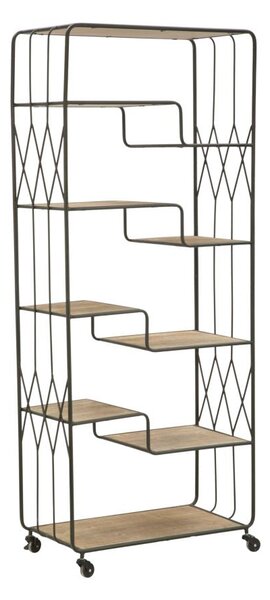 Libreria Industry 75x40x182 cm in Ferro e MDF