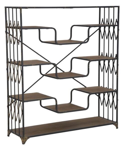 Liberia Elevator Big 122x38x141 cm in Ferro e Legno di Abete Nero e Marrone