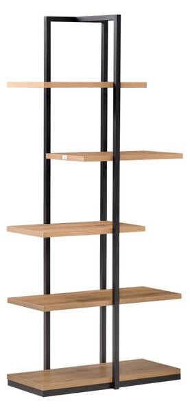 Libreria 5 Ripiani 80x39x179,5 cm in Truciolare e Metallo Nero