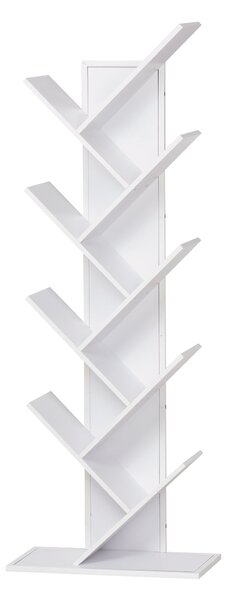 Libreria ad Albero 50x28x142 cm 10 Ripiani Bianca